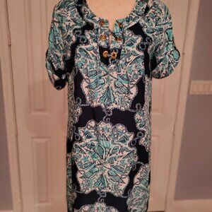 Lilly Pulitzer Everett Shirt Dress Hey Big Sailor Blue Tunic NWOT